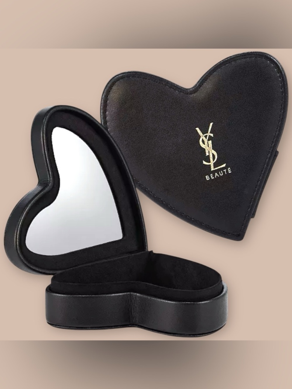 Black-Gold YSL (Yves Saint Laurent) Beauty Heart Cosmetic-Makeup Vanity Case